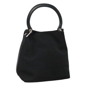 Salvatore Ferragamo Hand Bag Canvas Black Auth KD096